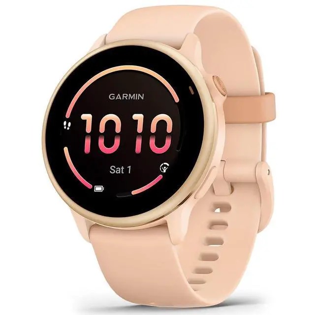 Alt view image 2 of 4 - vivoactive 6 GPS Smartwatch, AMOLED, Pink Dawn with Silicone Band, 010-02985-03 - Bundle w/Deco Essentials 26-Month CPS Plan