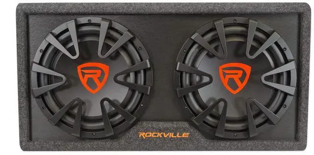 Alt view image 2 of 4 - Car Audio Bundle: RG212CA Dual 12" Slim Vented Powered Subwoofer Enclosure 2000-Watt, Built-in Amplifier with RWK81 8-Gauge Complete Amp Installation Kit 100% Copper RCA, 2-Items