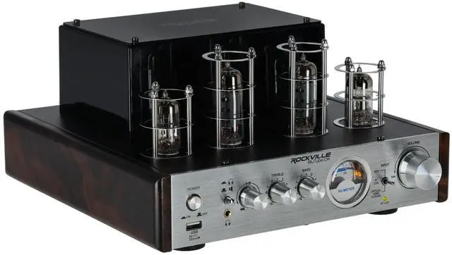 Main image of BluTube DK Audiophile Tube Amplifier with Bluetooth, 35Wx2 RMS @ 4 Ohm, HDMI/Optical/Coaxial Inputs, Sub Output, USB, RCA, VU Meter, Headphone Out