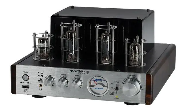 Alt view image 4 of 4 - BluTube DK Audiophile Tube Amplifier with Bluetooth, 35Wx2 RMS @ 4 Ohm, HDMI/Optical/Coaxial Inputs, Sub Output, USB, RCA, VU Meter, Headphone Out