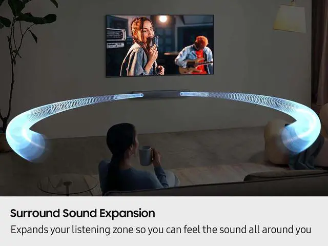 Alt view image 2 of 4 - HW-B400F B-Series Soundbar, 2.0ch with Built-in Woofer, Voice Enhance & Night Mode, Surround Sound Expansion