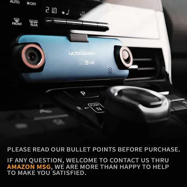Alt view image 2 of 4 - UltraDash Z3+ Standard Edition + 64GB SD Card - Dual Lens Dash Cam High Endurance SD 2K 1440P Telephoto Zoom-in Lens 140° Wide Angle Super Capacitor for Commute