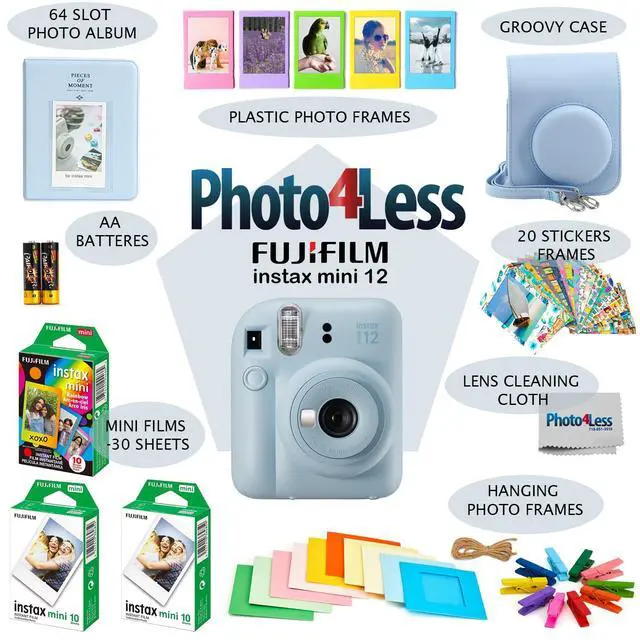 Alt view image 3 of 6 - Instax Mini 12 Instant Film Camera Bundle with Accessories (Pastel Blue)