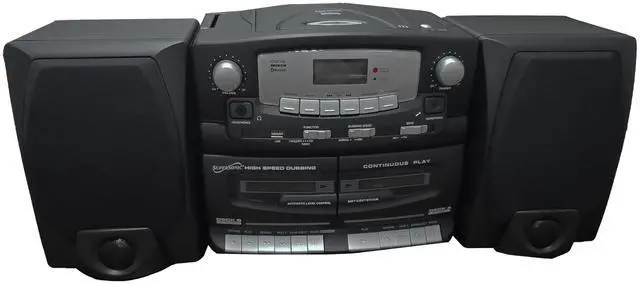 Alt view image 3 of 4 - Black Edition Vintage Bluetooth Stereo System Home Music Audio System, CD/MP3 Player, AM/FM Radio, Dual Cassette Player/Rec USB inputs, Detachable Speakers, AC/DC
