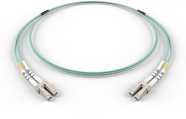 Main image of 115M OM3 LC LC Fiber Optic Cable | 10Gb Duplex 50/125 LC to LC Multimode Jumper 115 Meter (377.29ft) | 1g 10g 40g lc-lc mmf 10gbase sfp+ Aqua ofnr lommf | Lengths: 0.5M-300M