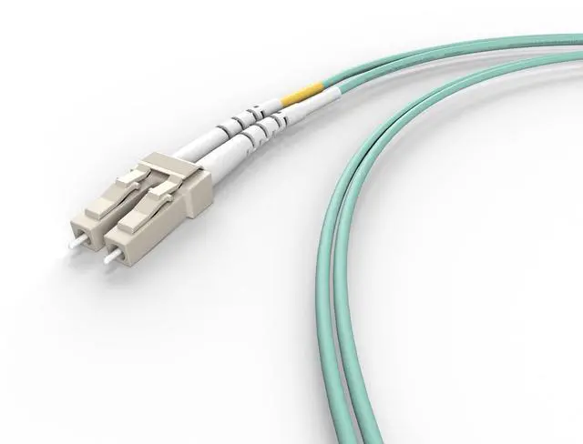 Alt view image 2 of 4 - 115M OM3 LC LC Fiber Optic Cable | 10Gb Duplex 50/125 LC to LC Multimode Jumper 115 Meter (377.29ft) | 1g 10g 40g lc-lc mmf 10gbase sfp+ Aqua ofnr lommf | Lengths: 0.5M-300M