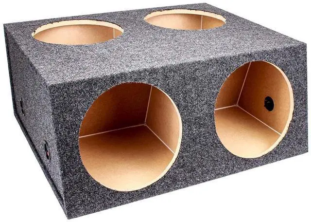 Alt view image 2 of 6 - 4 Hole 12 Inch Sealed Divided Speaker Box Subwoofer Enclosure (2 Pack)