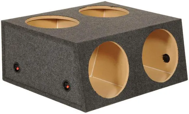 Alt view image 4 of 6 - 4 Hole 12 Inch Sealed Divided Speaker Box Subwoofer Enclosure (2 Pack)