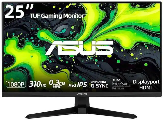 Main image of 27" Gaming Monitor, Full HD Fast IPS Panel, 240Hz Refresh Rate, 0.3ms Response Time, G-SYNC Compatible, AMD FreeSync Premium, ELMB SYNC, 99% sRGB, Built-in Speakers, DisplayPort & HDMI - Black