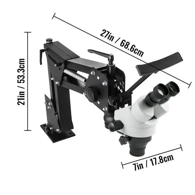 Alt view image 2 of 4 - Micro Inlaid Mirror Multi-Directional Microscope with Spring Bracket 7X-4.5X Multi-Directional Micro-Setting Microscope Jewelry Tools