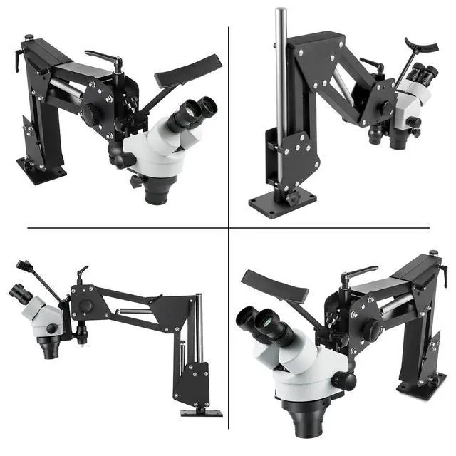 Alt view image 3 of 4 - Micro Inlaid Mirror Multi-Directional Microscope with Spring Bracket 7X-4.5X Multi-Directional Micro-Setting Microscope Jewelry Tools