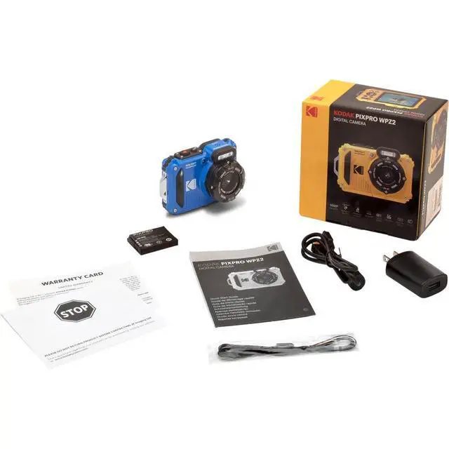 Alt view image 4 of 4 - PIXPRO WPZ2 Waterproof Digital Camera Bundle, Includes: SanDisk 64GB MicroSD Memory Card, Spare Battery and More (6 Items) (Blue)