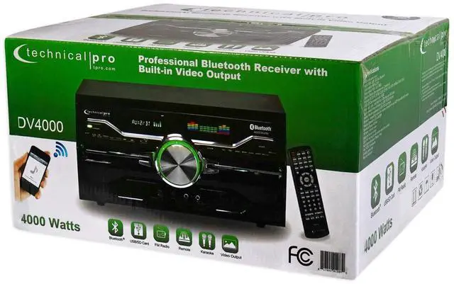 Alt view image 5 of 5 - Professional 4000w Receiver/Amplifier/DVD Player Bluetooth/USB/FM