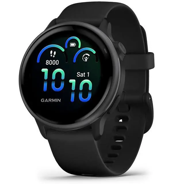 Alt view image 2 of 4 - 010-02985-00 VIVOACTIVE 6 Health & Fitness GPS Smartwatch, Black with Silicone Band Bundle with Deco Essentials Charging Dock, USB Type C Charger, Silicone Dust Covers & 2X Screen Protector