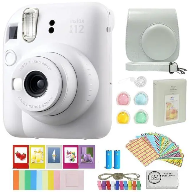 Main image of INSTAX Mini 12 Instant Film Camera Bundled with Instax Accessory Bundle + Cleaning Cloth (8 Items)