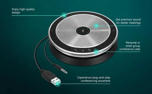 Alt view image 2 of 4 - Sennheiser Enterprise Solution SP 20 ML 506050 Sound-Enhanced, User Friendly Mobile Speaker Phone For Desk Mobile Phone Softphone PC Connection Skype for Business Certified, Silver, EXPAND SP 20