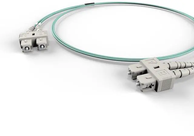 Alt view image 2 of 4 - 115M OM4 SC SC Fiber Optic Cable | 100Gb Duplex 50/125 SC to SC Multimode Jumper 115 Meter (377.29ft) | 10/40/100g sc-sc mm dplx sfp+ 100gbase Aqua ofnr | Length Options: 0.5M-300M