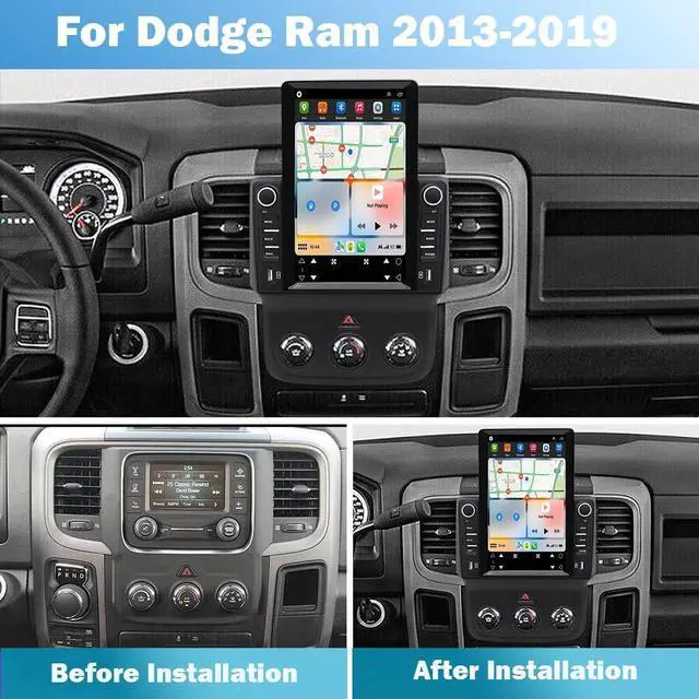 Alt view image 2 of 4 - Android 13 Car Stereo for Dodge Ram 1500 2500 3500 2013-2018, 9.7 Inch Touch Screen Car Radio 2GB+32GB Wireless Carplay & Android Auto with WiFi Bluetooth FM/RDS Navigation Media Player