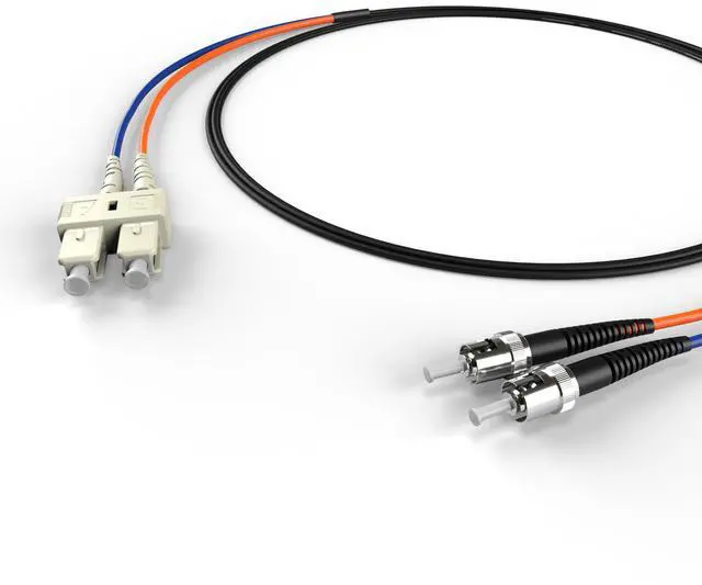 Alt view image 2 of 4 - 75M OM1 SC ST Fiber Optic Cable | Indoor/Outdoor Duplex 62.5/125 SC to ST Multimode Jumper 90 Meter (295.27ft) | Made in USA | Length: 0.5M-300M