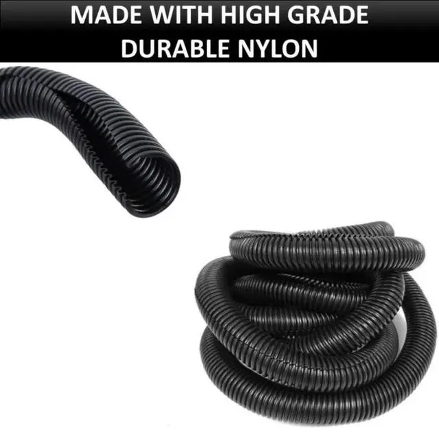 Alt view image 4 of 4 - Nylon Split Wire Loom Tubing 1 Inch 300 Ft Long High Temperature Black Wire Conduit Cover for Cords - Corrugated Tubing and Protector for Automotive Wires