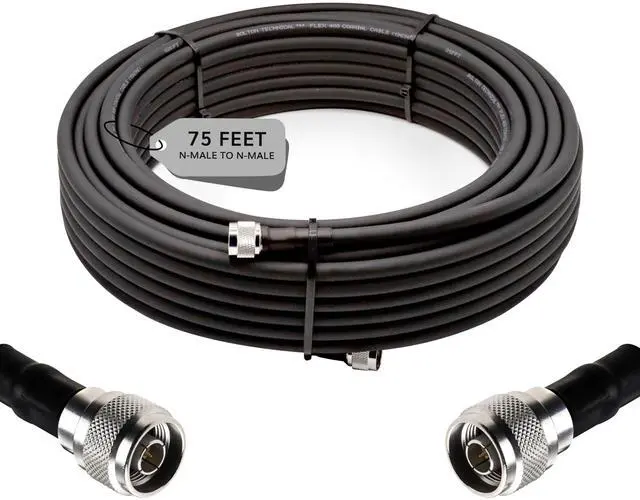 Main image of Bolton400 Low Loss Cable Ultra Flex - N-Male to N-Male Black Jacket (Equivalent to LMR400 Ultra Flex) (75 Ft)