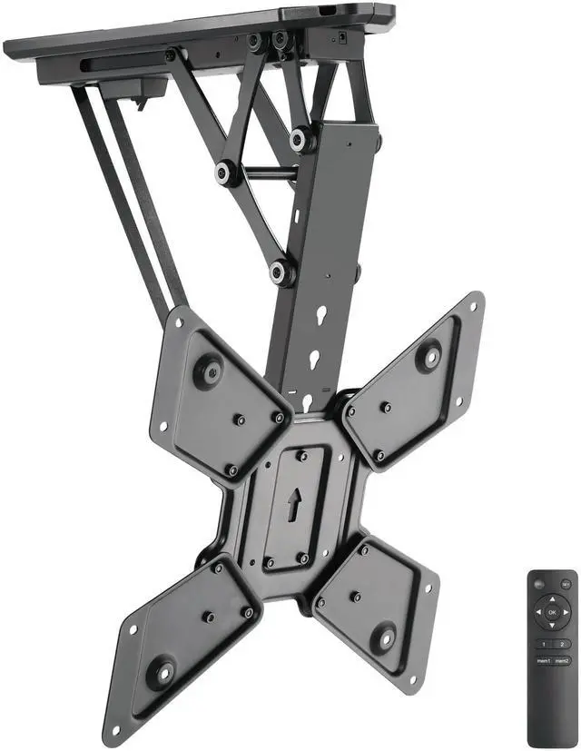 Main image of Mount-It Motorized Ceiling TV Mount With Remote, Electric Flip Down Pitched Roof Mount Fits 32, 37, 40, 47, 50 and 55 Inch Flat Screen TVs and Monitors, black