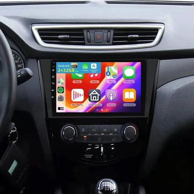 Main image of 10" Double Din Car Stereo Radio for Nissan Rogue X-Trail 2014 2015 2016 2017 2018 2019 Android 14 Car Radio Screen for Nissan Qashqai 2017-2019 with Wireless Carplay Android GPS Navigation 2+32G