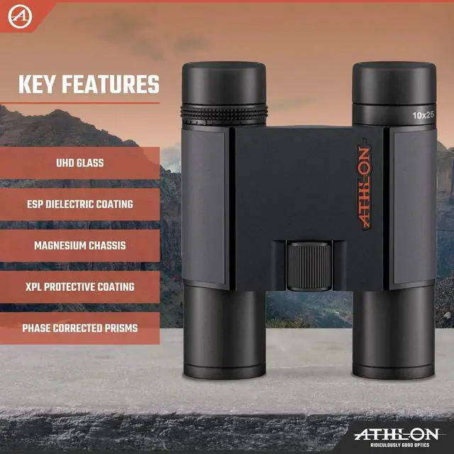 Alt view image 3 of 4 - 10x25 Midas G2 UHD Black Binoculars with Eye Relief for Adults and Kids, High-Powered Binoculars for Hunting, Birdwatching, and More