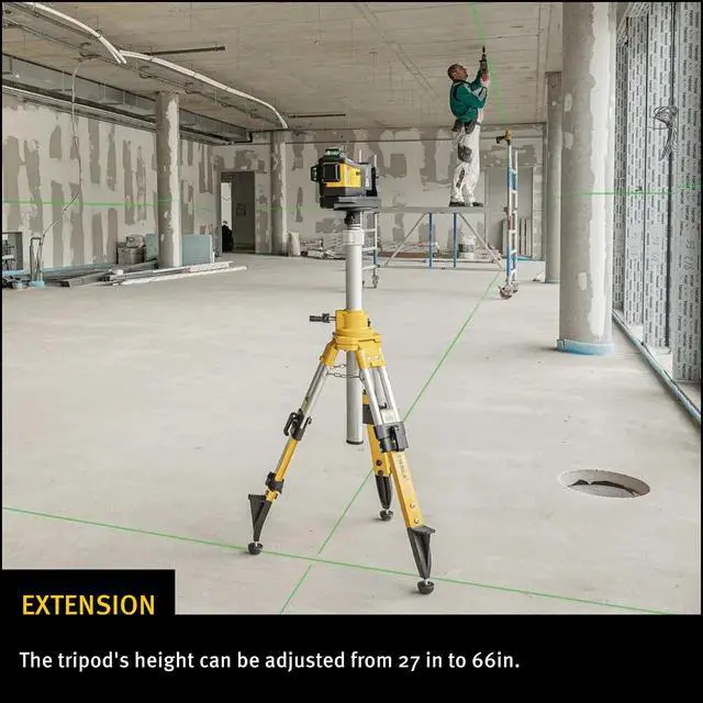 Alt view image 6 of 6 - BST-S Fixed Head Construction Tripod, 39 inch63 inch (100 cm160 cm), Cat. Number 07498