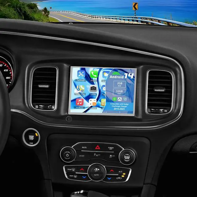 Main image of Android 14 Double Din Car Stereo Upgrade Radio for Dodge Challenger Charger 2015-2023,8.4" Touchscreen Carplay Android Auto GPS WiFi Bluetooth RDS DSP SWC Mirrorlink Mic Backup Camera