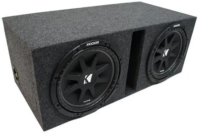Main image of 43C124-N Bundle with Universal Car Stereo Vented Port Dual 12" Comp C12 Sub Box Enclosure - Final 2 Ohm