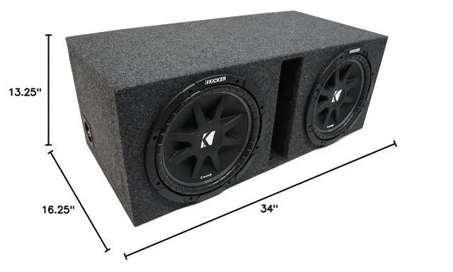 Alt view image 6 of 6 - 43C124-N Bundle with Universal Car Stereo Vented Port Dual 12" Comp C12 Sub Box Enclosure - Final 2 Ohm