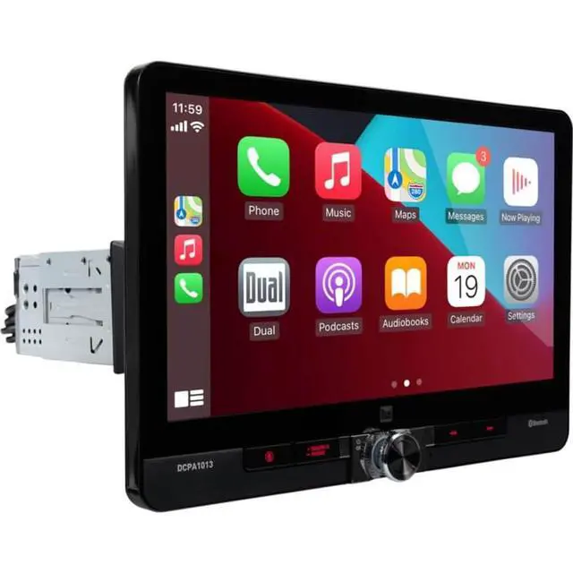 Alt view image 2 of 6 - Dual DCPA1013 1-DIN 10.1"" Apple CarPlay Android Auto Digital Multimedia Receiver