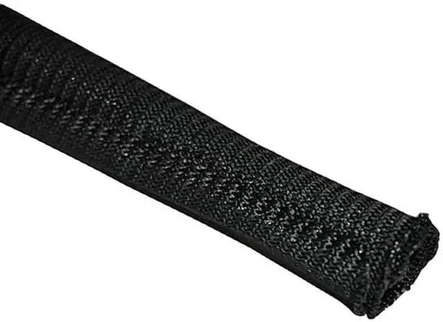 Main image of 1.5" Gator Sleeve Braided Wrap Around Sleeving Wire Protection Cable Flexible Side Entry Conduit - 100 Feet - Black