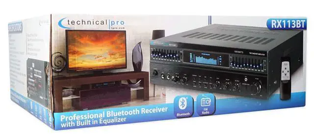 Alt view image 5 of 5 - RX113BT 1500w Bluetooth Home Receiver Amplifier Amp w/ 10 Band EQ