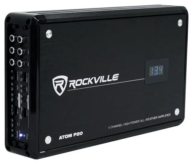 Alt view image 2 of 4 - Atom P20 Bundle: Marine ATV Car Bluetooth Amplifier 1600 Watt Peak / 440 Watt RMS 4 Channel with Volt Meter, RWK42 4 Gauge Amp Wiring Kit, 2-Items