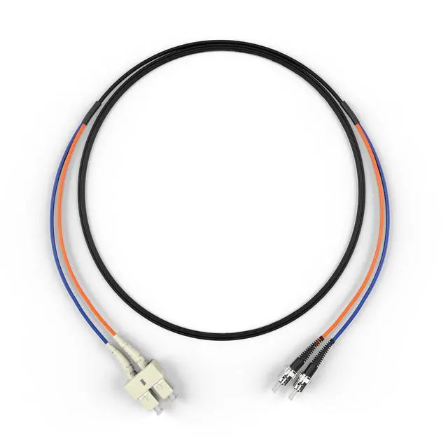 Alt view image 3 of 4 - 50M OM1 SC ST Fiber Optic Cable | Indoor/Outdoor Duplex 62.5/125 SC to ST Multimode Jumper 60 Meter (196.85ft) | Made in USA | Length: 0.5M-300M