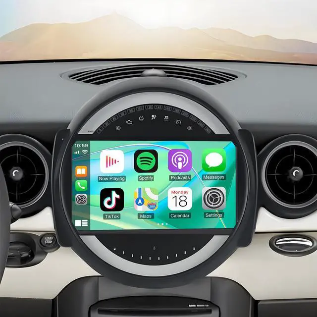 Main image of Car Stereo Radio for BMW Mini Cooper R56 2007-2014,9 Touch Screen Car Radio Receiver with Wireless/Wired Carplay Android Auto GPS Navigation Head Unit Bluetooth WiFi Rear Camera - 2G+32G