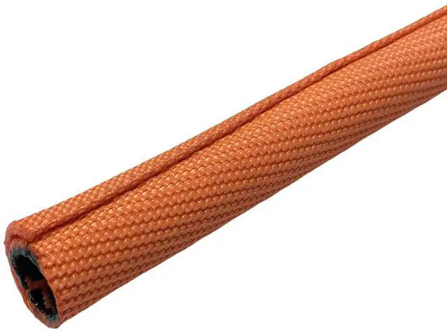 Main image of 3/4" Double Layer Self Closing Braided Wrap Sleeve Cable Management - 100 Feet - Orange