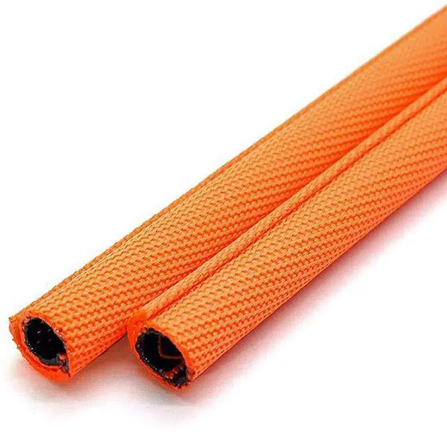 Alt view image 3 of 4 - 3/4" Double Layer Self Closing Braided Wrap Sleeve Cable Management - 100 Feet - Orange