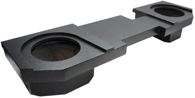 Main image of Compatible with Dodge Ram 2002-2018 Quad - Crew Truck Dual 10" Sub Box Enclosure - Rhino Coated