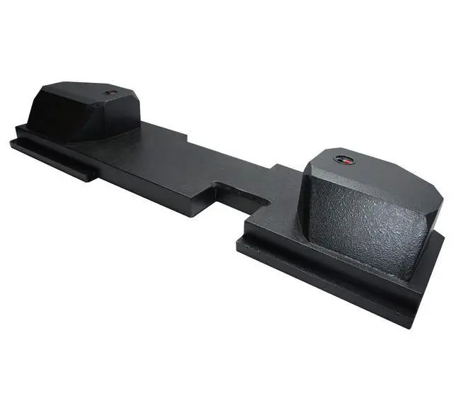 Alt view image 4 of 4 - Compatible with Dodge Ram 2002-2018 Quad - Crew Truck Dual 10" Sub Box Enclosure - Rhino Coated