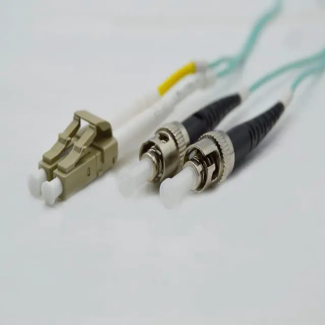 Alt view image 2 of 4 - 65M OM3 LC ST Fiber Optic Cable | Plenum 10Gb Duplex LC - ST Multimode 50/125 Jumper 65 Meter (213.25ft) | Made in USA | Length Options: 0.5M-300M