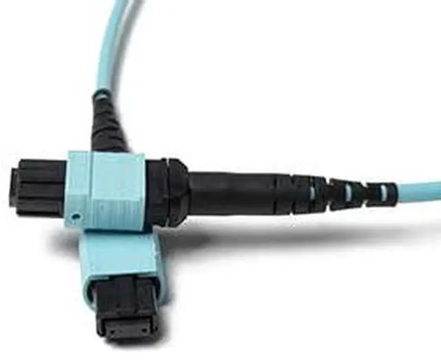Main image of 8M OM4 MTP MTP 12 Fiber Optic Cable | 100G Plenum Multi-Fiber 50/125 MTP to MTP Multimode Jumper 8 Meter (26.24ft) | B Type Polarity | 1/10/40/100g mmf qsfp 100gbase 12f MTP