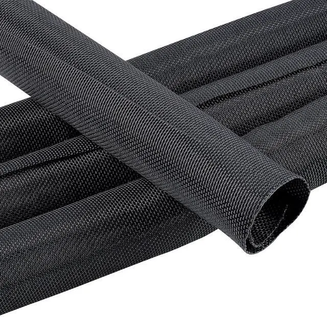 Main image of Automotive Wire Sheathing Split Wire Loom Braided Mesh Woven Cable Sleeve for Wires/Cable Cord Protector (1" - 28 Feet)