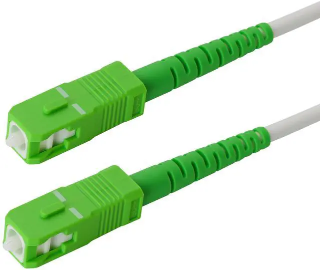 Main image of 1-Pack 300 Feet SC/A to SC/A Armored Fiber Patch Cable, Premium SC/A Connector ( 0.15dB), Corning Singlemode G657A2 Fiber, 3.0mm White Simplex LSZH UV-Proof Indoor/Outdoor Cable Jacket