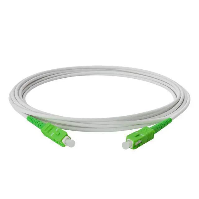 Alt view image 3 of 4 - 6-Pack 15 Meter SC/A to SC/A Armored Fiber Patch Cable, Premium SC/A Connector ( 0.15dB), Corning Singlemode G657A2 Fiber, 3.0mm White Simplex LSZH UV-Proof Indoor/Outdoor Cable Jacket