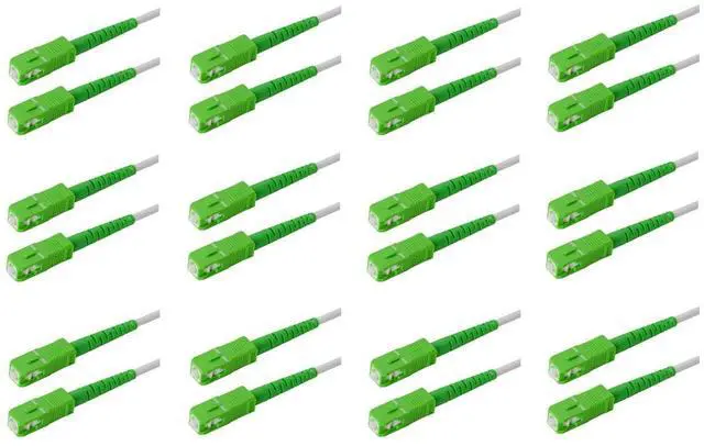 Main image of 12-Pack 0.5 Meter SC/A to SC/A Armored Fiber Patch Cable, Premium SC/A Connector( 0.15dB), Corning Singlemode G657A2 Fiber, 3.0mm White Simplex LSZH UV-Proof Indoor/Outdoor Cable Jacket