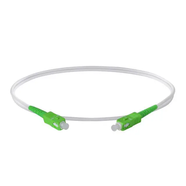 Alt view image 2 of 4 - 12-Pack 0.5 Meter SC/A to SC/A Armored Fiber Patch Cable, Premium SC/A Connector( 0.15dB), Corning Singlemode G657A2 Fiber, 3.0mm White Simplex LSZH UV-Proof Indoor/Outdoor Cable Jacket