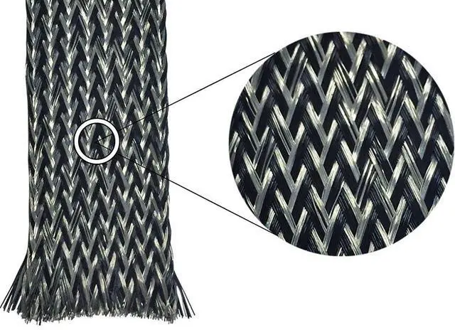 Alt view image 2 of 2 - 1.5" Tinned Copper Metal PET Expandable Braided Sleeving Flexible Cable Mesh - 25 Feet
